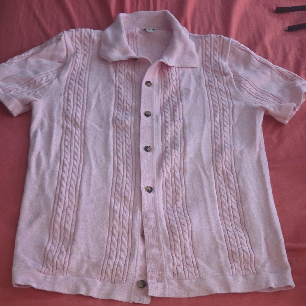 J.Crew Pink Cable Knit Cardigan